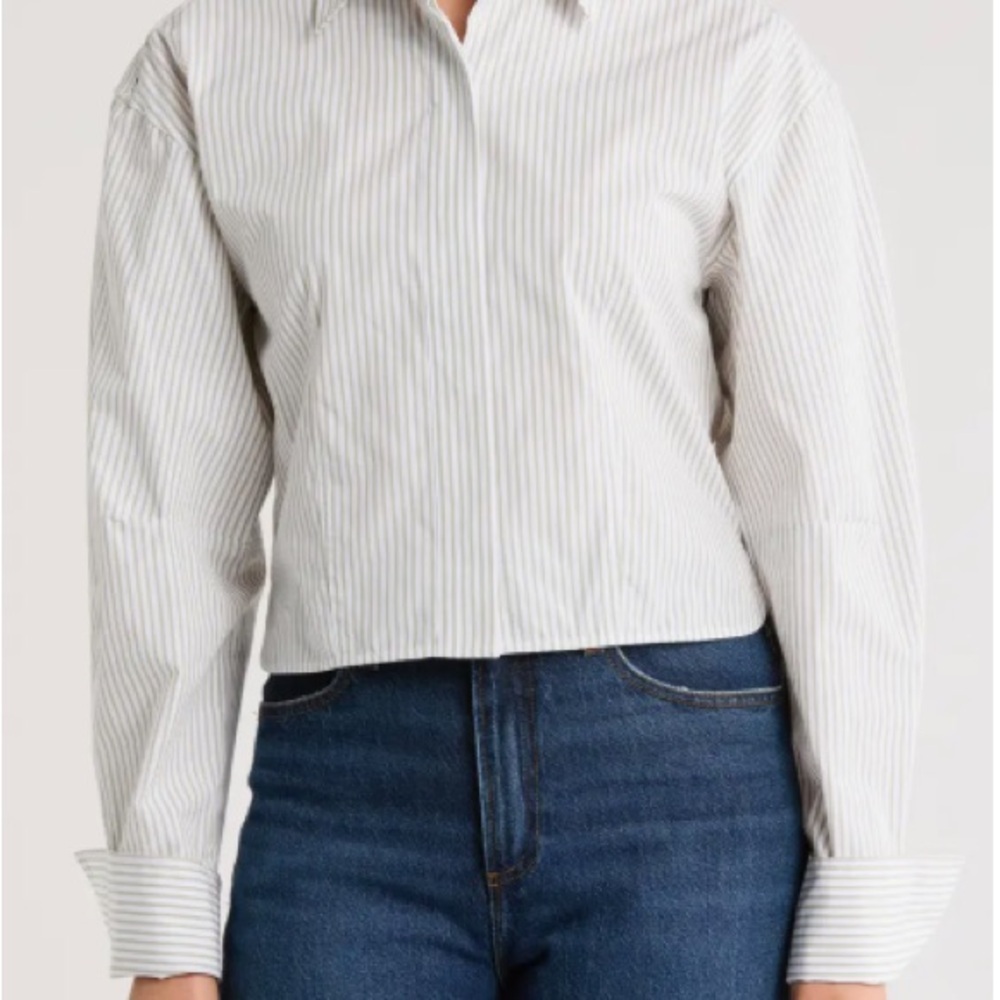 NEW rag & bone Green Striped Button-Up Shirt